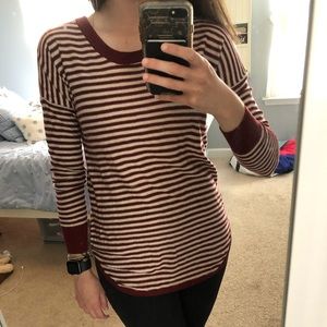 Pink Rose Striped Sweater